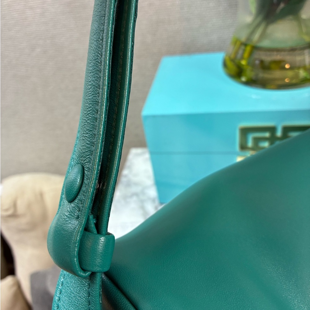 NWT Prada Nappa Leather Pavone Green Signaux Sacca Shoulder Bag - Retail $3500 - Picture 10 of 14